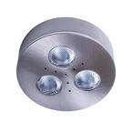 Pro-Grade Dimmable LED Brushed Steel Puck Light/Recessed Downlight Warm White