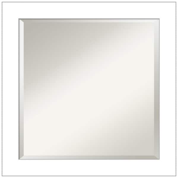 Amanti Art Medium Square Wedge White Beveled Glass Casual Mirror (24.25 in. H x 24.25 in. W)