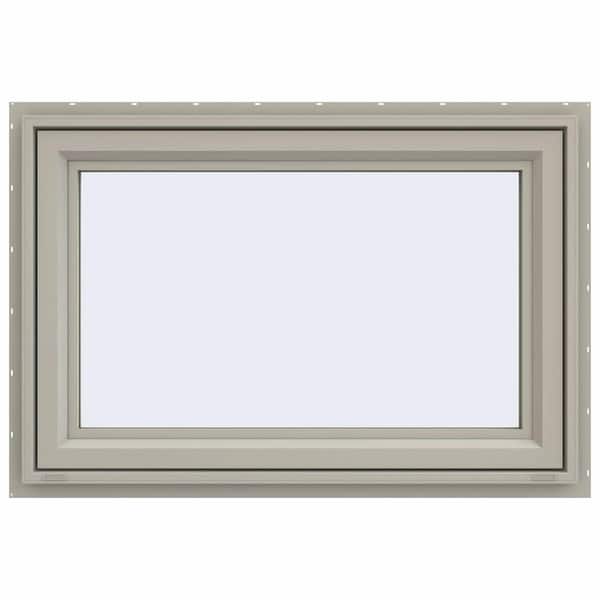 JELD-WEN 35.5 in. x 23.5 in. V-4500 Series Desert Sand Vinyl Awning Window with Fiberglass Mesh Screen