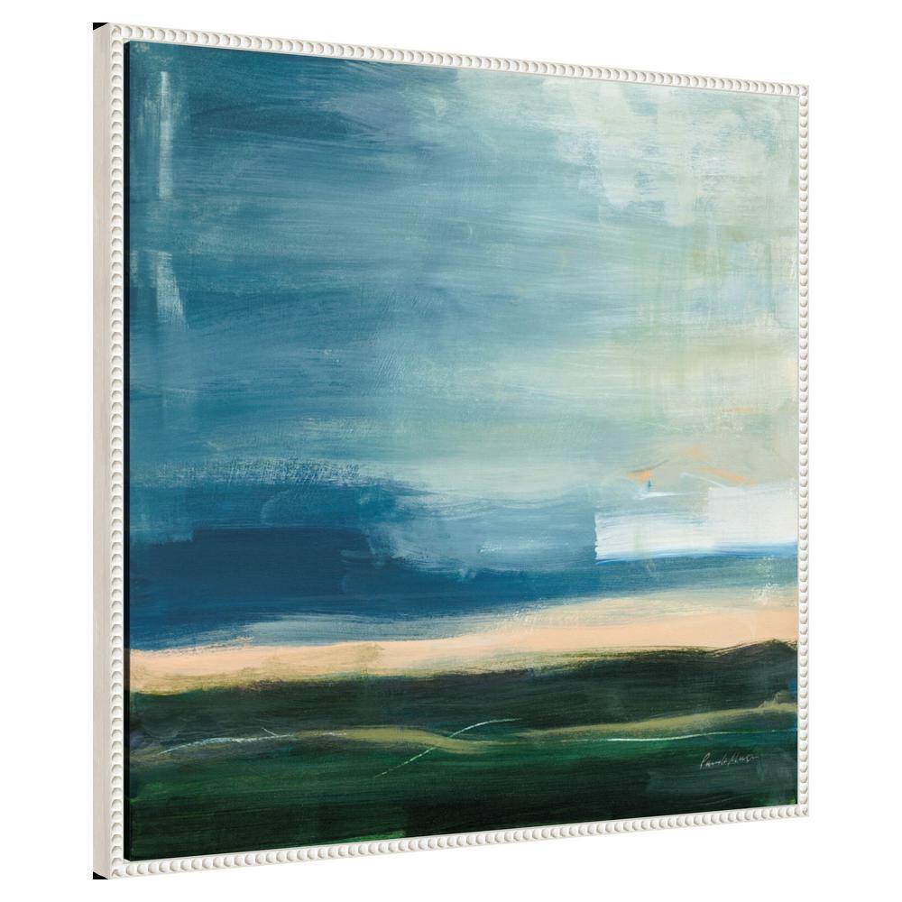 30"x30" Life Light Landscape Abstract Canvas Wall Art with White Frame