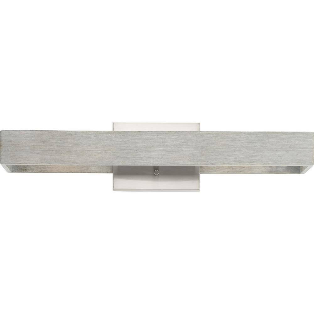 Boundary Brushed Nickel and Oak 24" Wall Sconce