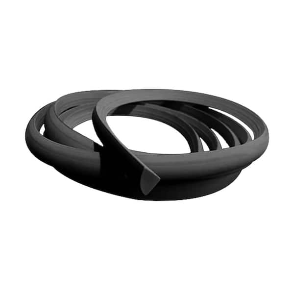 1/2 in. Dia x 10 ft. L x 1/2 in. W Quarter Round PVC Flexible Baseboard Molding Trim, Wall Base, Black(Sold by Piece)