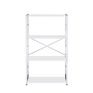 42 in.White 4-Tier Shelf Standard Bookcase with Open Back