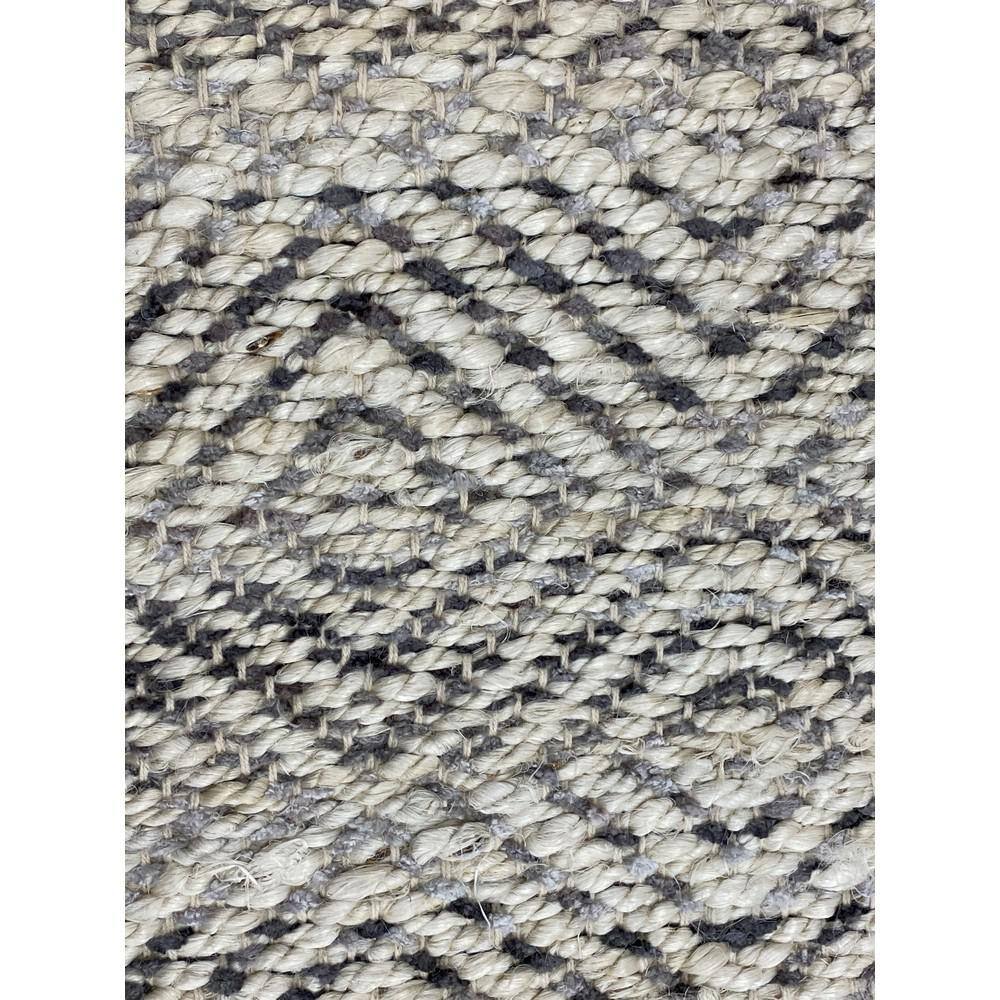 Hand-Woven Geometric Gray and Natural Jute 2x5 Area Rug