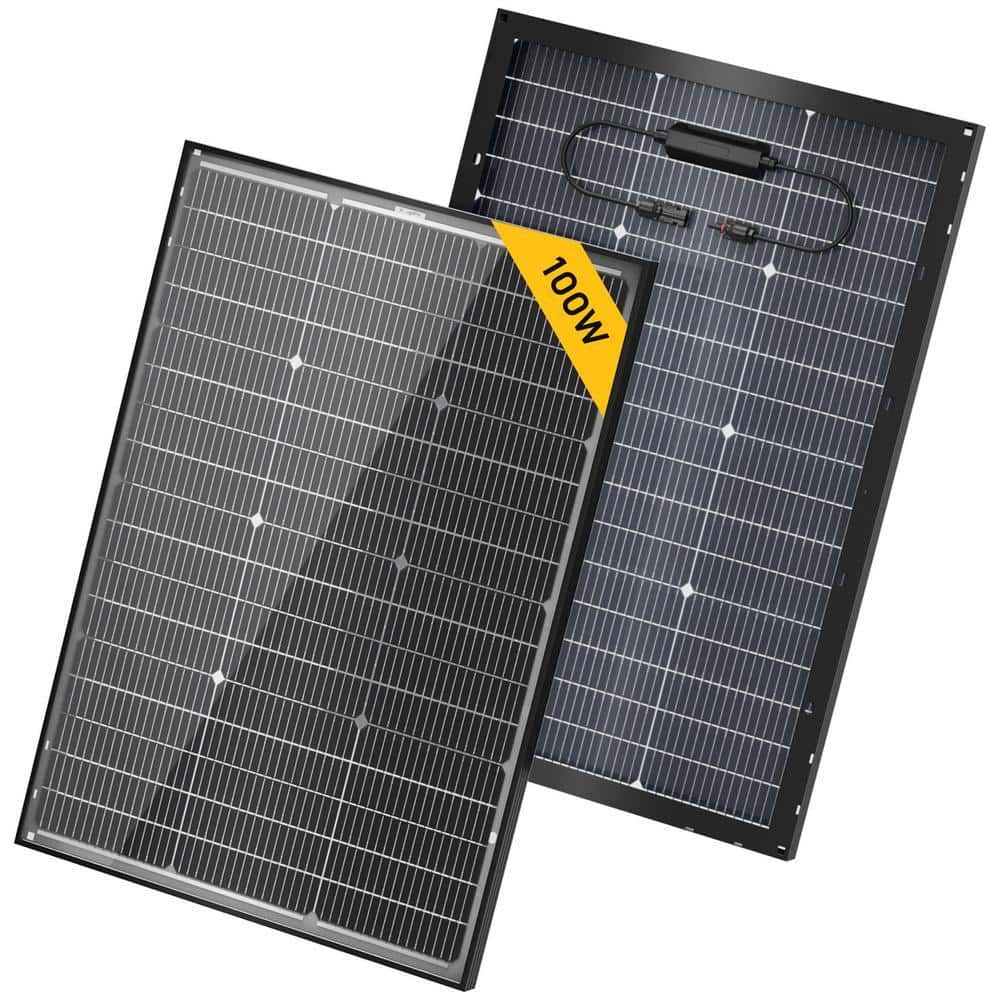 BougeRV 12-Volt N-Type 16BB 100-Watt Bifacial Monocrystalline Solar ...
