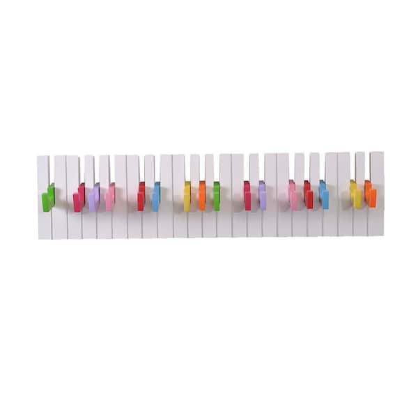 Unbranded 23.6 in. x 5.9 in. x 1.6 in. MDF Wall-Mounted Coat and Hat Hooks, Collapsible Hook, Colorful Corner Moulding