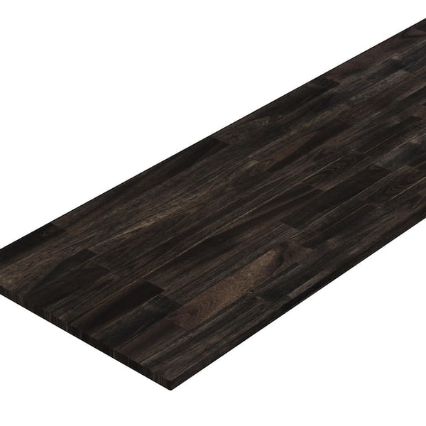 Interbuild 6.2 ft. L x 40 in. D, Acacia Butcher Block Countertop Island in Espresso with Square Edge