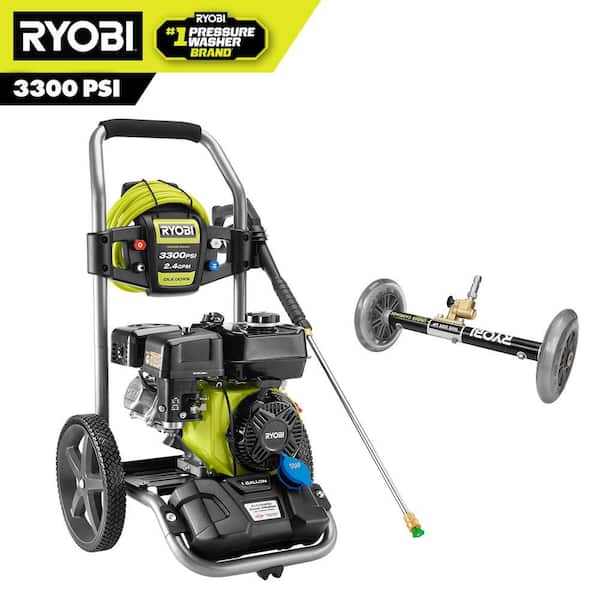 3300 PSI 2.4 GPM Cold Water Gas Pressure Washer with 212cc Engine and Water Broom
