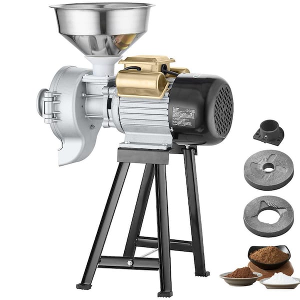 SVOPES Electric Grain Mill Grinder,3000W Commercial Corn Mill w/Funnel,Heavy-Duty Adjustable Powder Machine for Dry and Wet Use