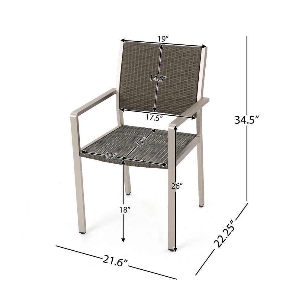 Gray Aluminum 10-Piece Patio Sofa and Dining Set