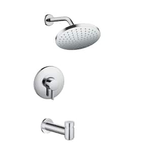 Vernis Blend 1-Handle 1-Spray Wall Mount Trim Kit with Showerarm and Tub Spout in Chrome