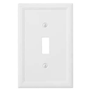 1-Gang Bright White Insulated Toggle Stone Wall Plate (1-Pack)