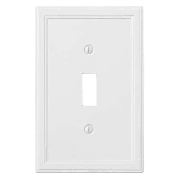 Hampton Bay 1-Gang Bright White Insulated Toggle Stone Wall Plate (1-Pack)
