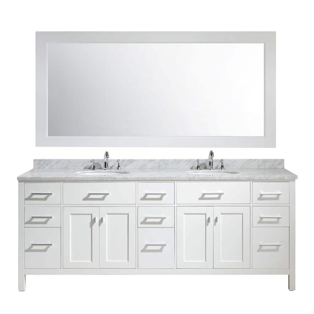 Design Element London 84 In W X 22, 84 Inch Double Sink Vanity