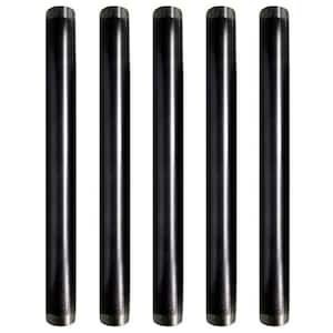 2 in. x 3 ft. Black Steel Pipe (5-Pack)
