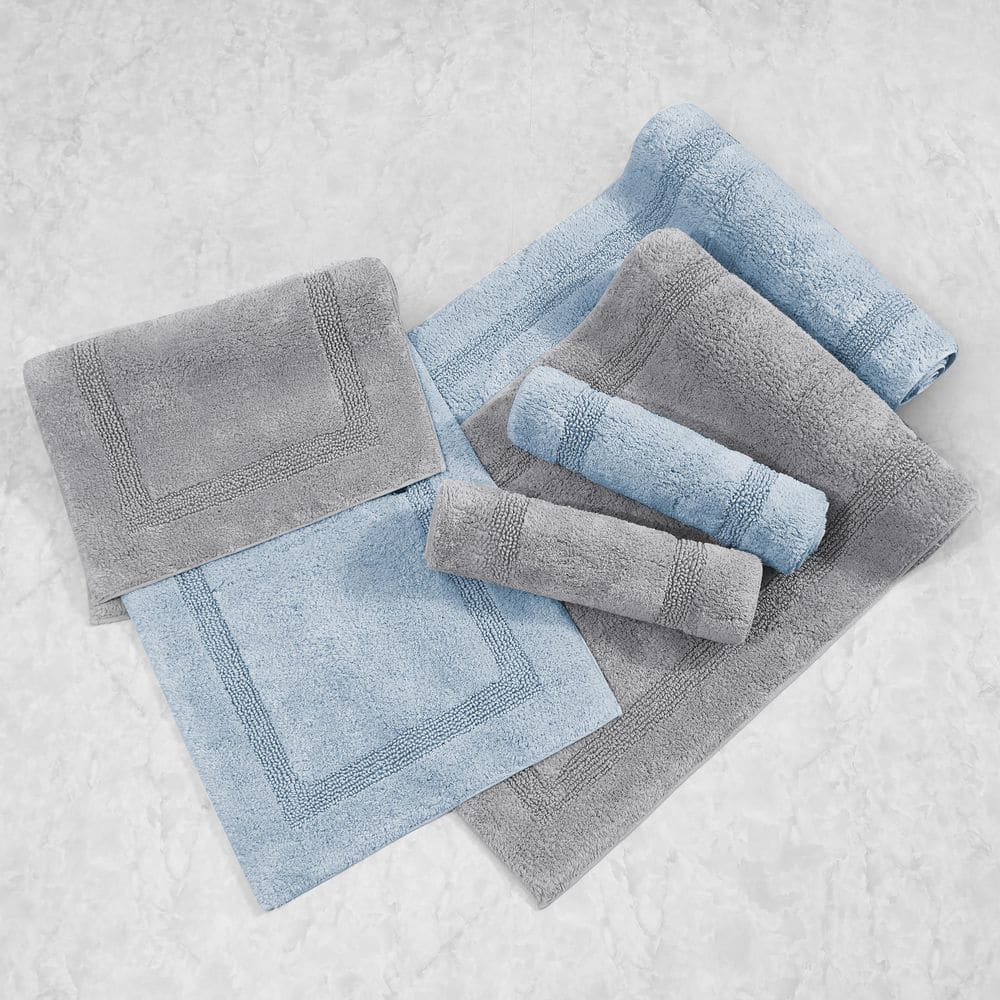 Peniston Light Gray Cotton Bath Rug Runner 60" x 22"