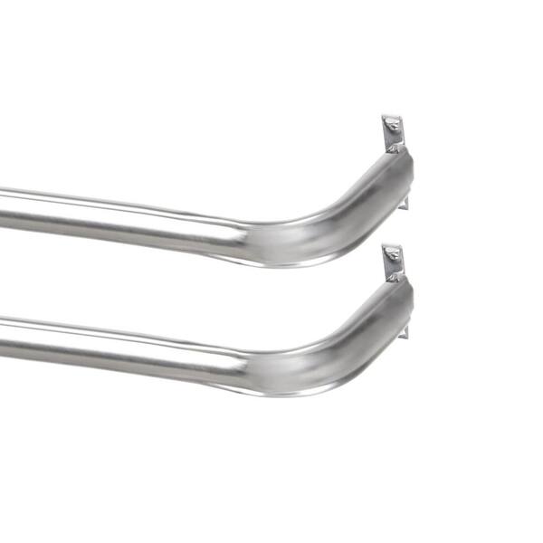 Kenney Fast Fit Easy Install 48 in. - 86 in. Adjustable Single Curtain Rod in Satin Silver (Set of 2)