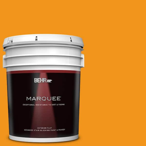 BEHR MARQUEE 5 gal. #290B-7 Yam Flat Exterior Paint & Primer