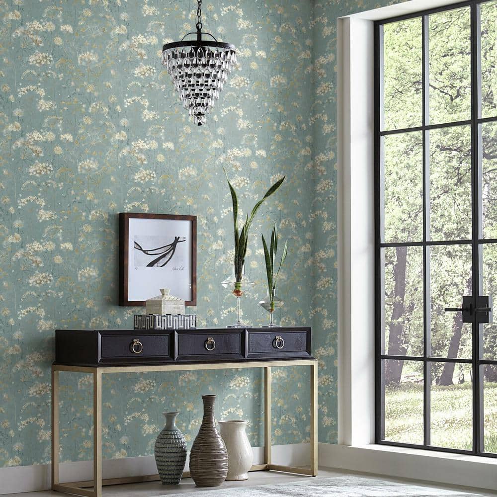 Blue Floral Self-Adhesive Removable Wallpaper Roll