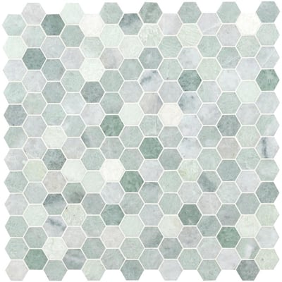 Green Honeycomb Tile Flooring, Seafoam Green Floor Tile