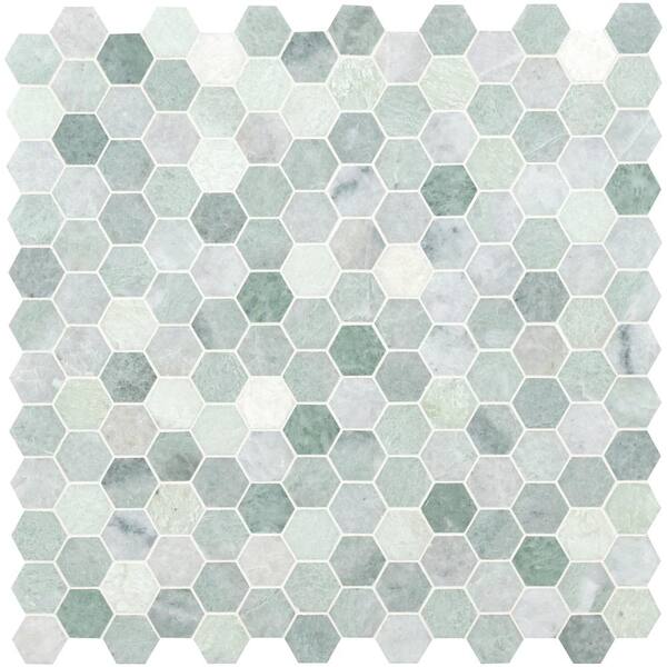 Msi Icelandic Green Hexagon 12 In X 11, Green Mosaic Backsplash Tiles