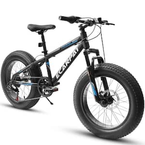 20 in. 7 Speed Mountain Bike in Blue with Fat Tire