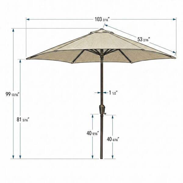 aluminum tube dimensions and thickness used for patio umbrella pole Stand Outdoor supporting more stable performance in light outdoor conditions 9 ft. Aluminum Pole Black