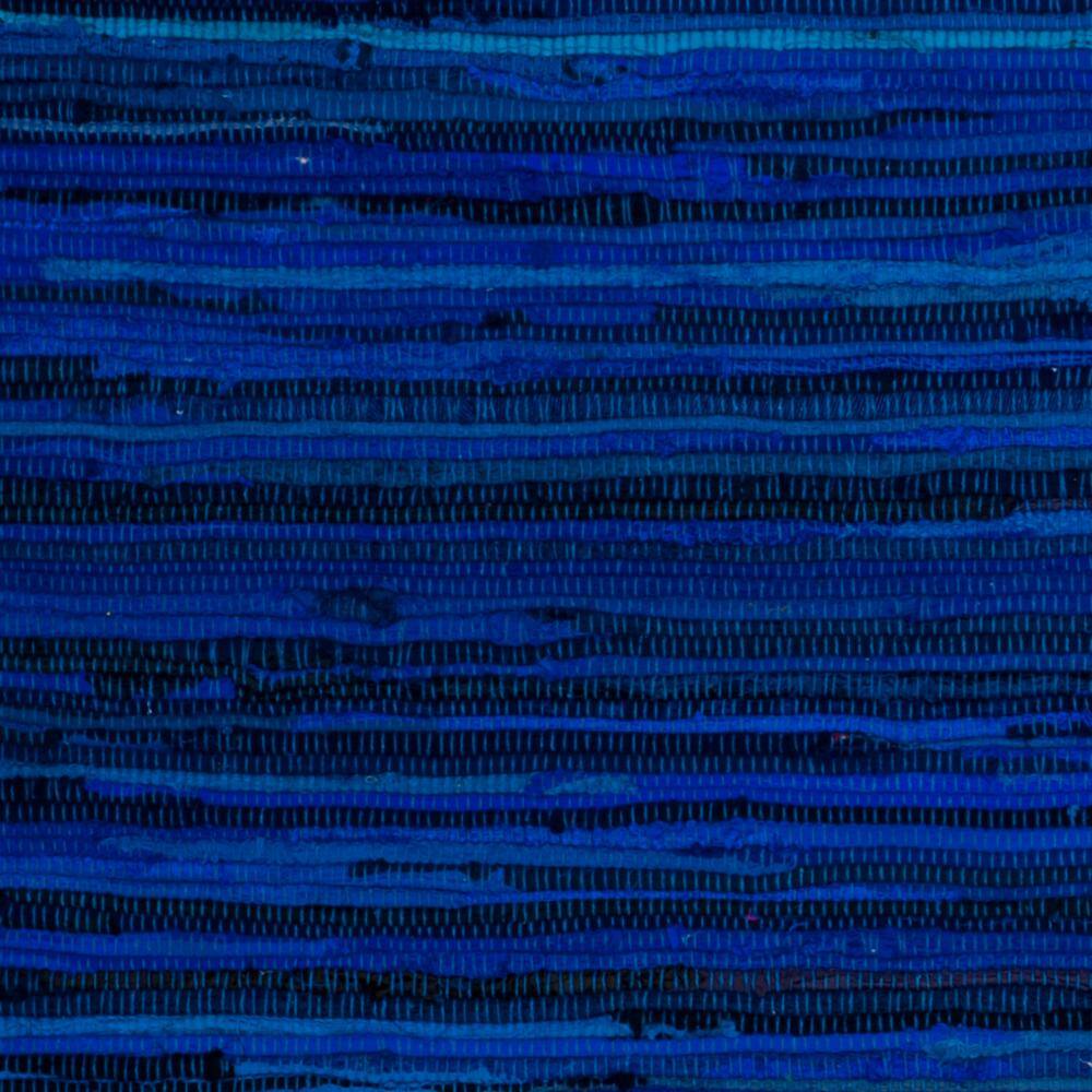 Handmade Blue Stripe Wool Cotton Area Rug 2' x 3'