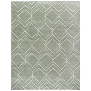 Adirondack 8 ft. x 10 ft. Sage/Ivory Geometric Area Rug