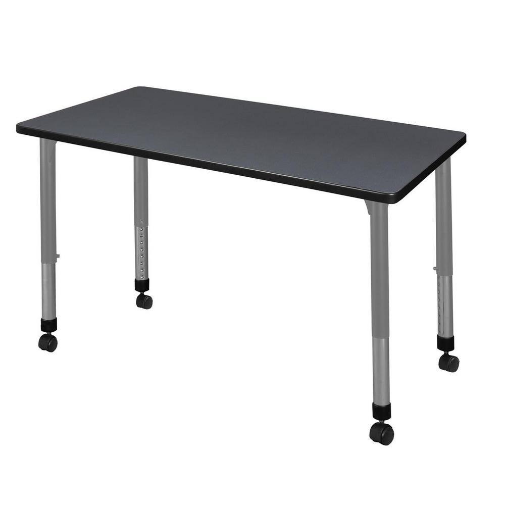 Kee 42 in. Rectangular Grey Composite Classroom Activity Desk with Adjustable Height