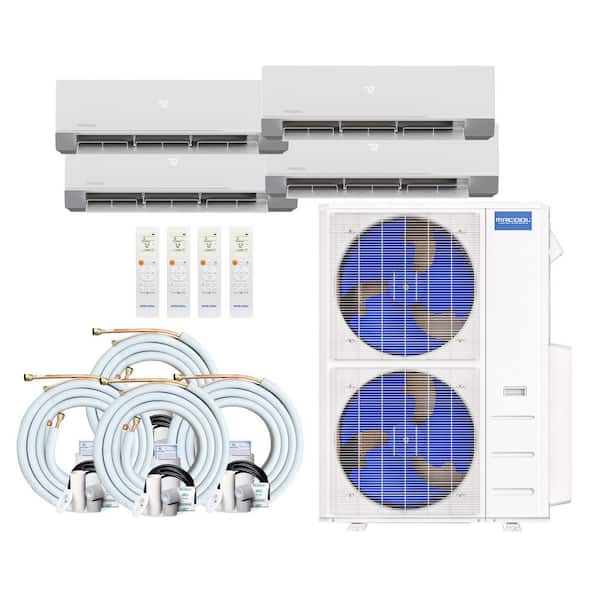 Olympus 4thGen 42,000 BTU 4 Ton Multi-Zone 24 SEER2 Ductless MiniSplit AC and Heat Pump - (2)9K,(2)12K and (4)16ft Lines