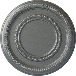 12-5/8 in. x 1-1/8 in. Federal Roped Small Urethane Ceiling Medallion (Fits Canopies upto 6 in.), Platinum