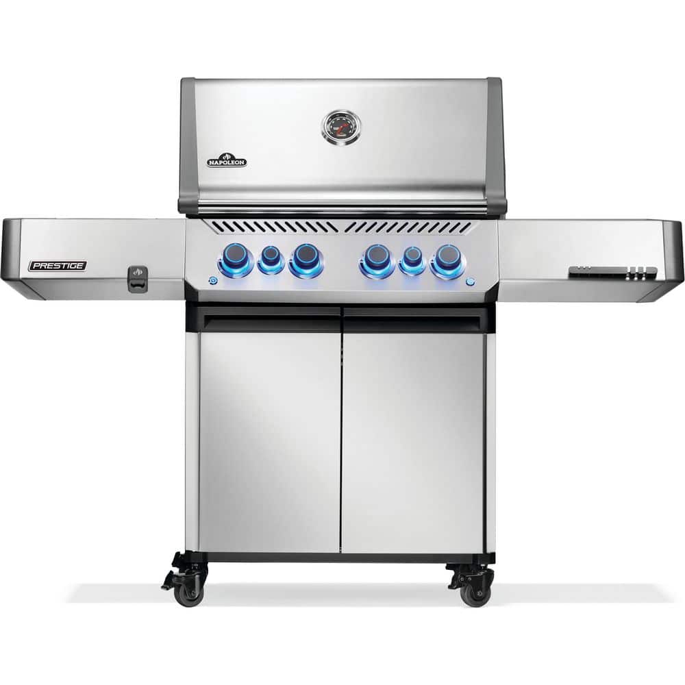 Prestige 500 4-Burner Propane Gas Grill with Infrared Side and Rear Burner in Stainless Steel