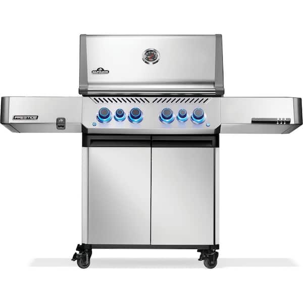 Prestige 500 4-Burner Propane Gas Grill with Infrared Side and Rear Burner in Stainless Steel