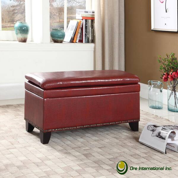 red bedroom bench