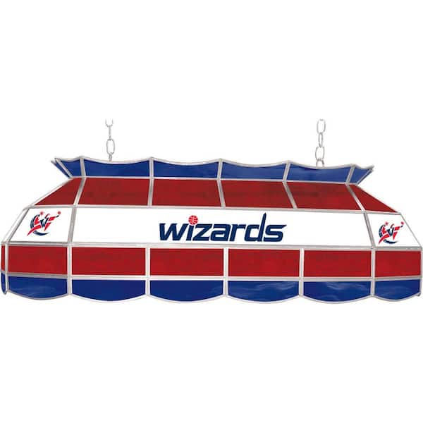 Trademark Global NBA Washington Wizards NBA 3-Light Stained Glass Hanging Tiffany Lamp