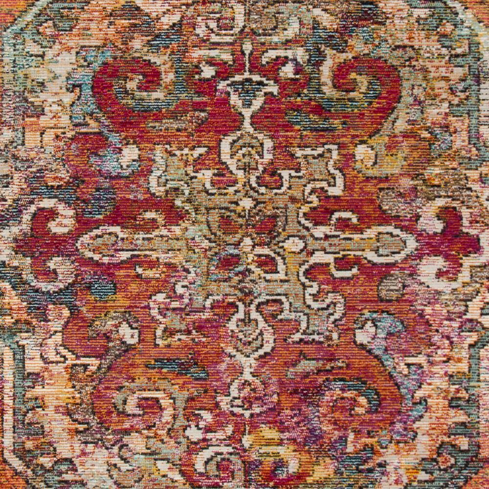 Reversible Light Blue Floral Synthetic 8' x 10' Area Rug