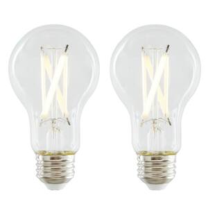 100-Watt Equivalent A19 Dimmable White Filament CEC Clear Glass LED Light Bulb Soft White (2-Pack)