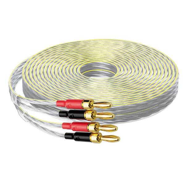 Cables Direct Online 100ft Speaker Wire 16 Gauge 2-Conductor CCA (Copper Clad Aluminum) Clear Low Voltage Cable For Home Theater, Car Audio, LED Lighting, And More