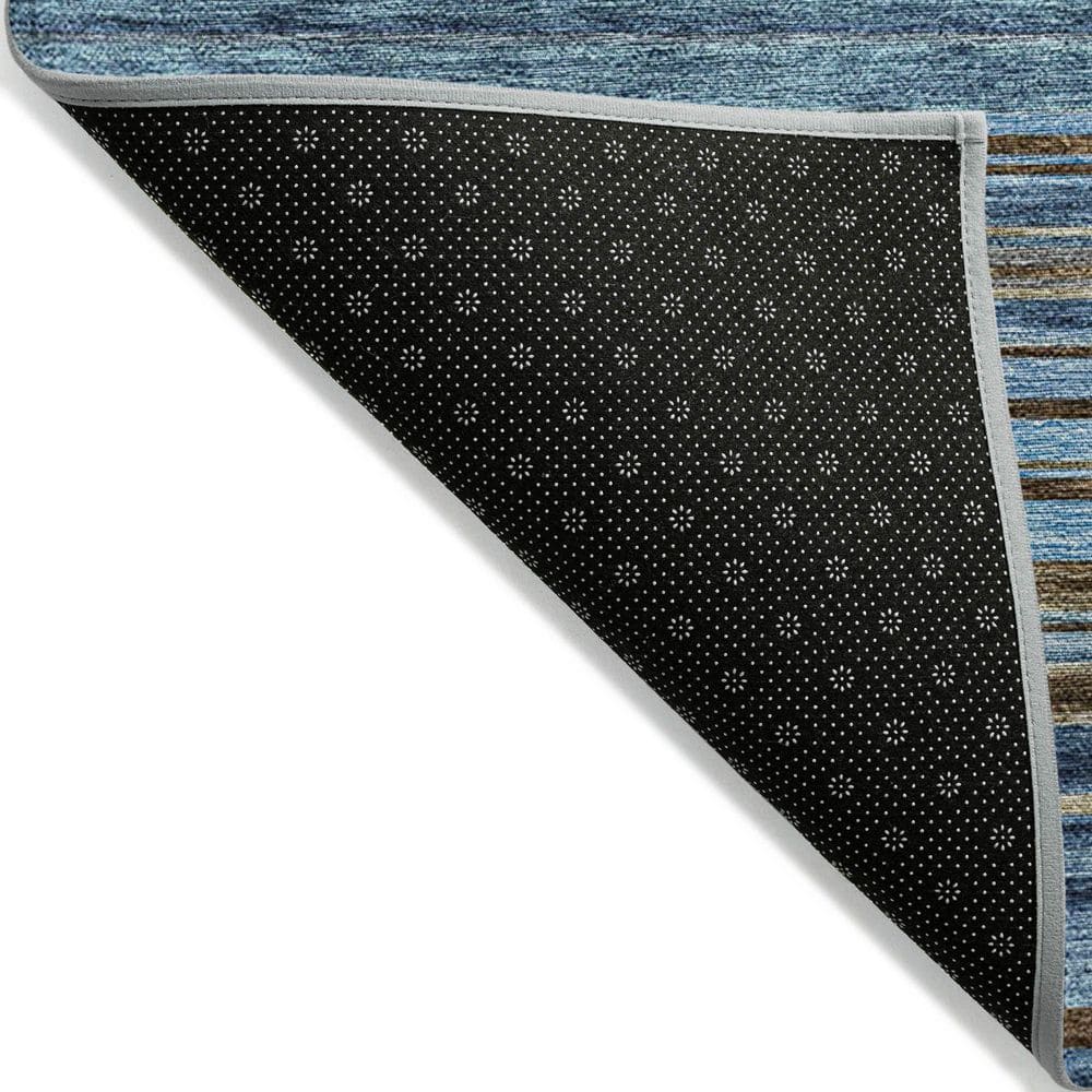 Navy and White Striped Rectangular Indoor/Outdoor Rug 2'6" x 3'10"