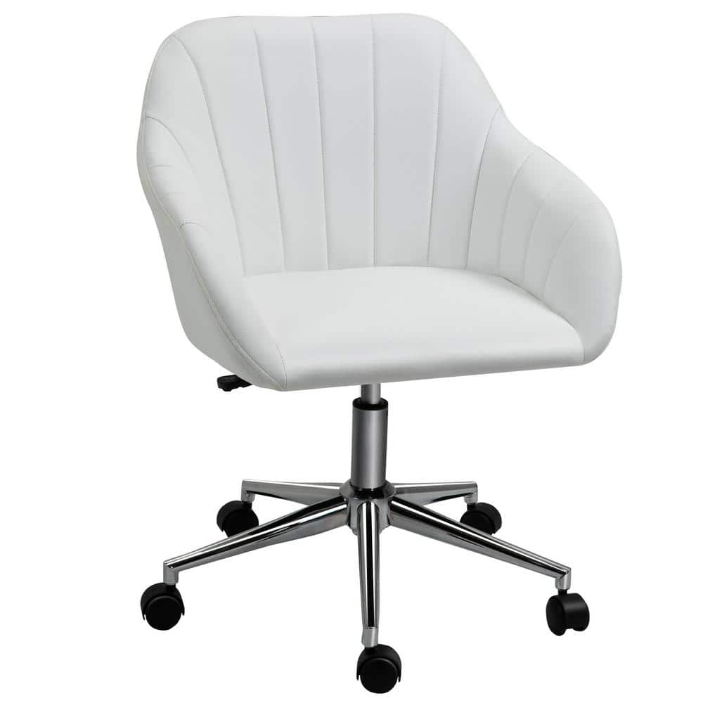 Smart Low Back Office Chair White/Gold 