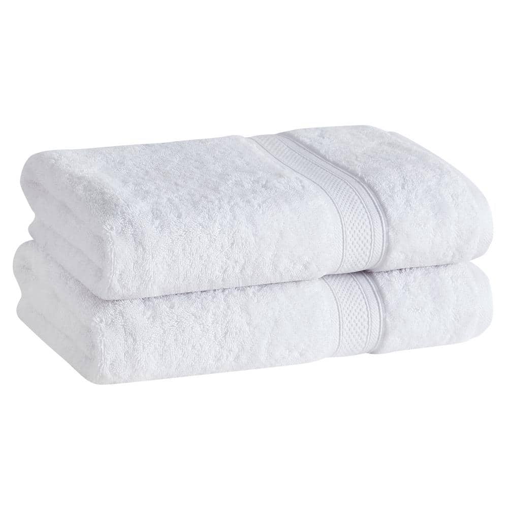 Cheap Thin Bath Towels White Budget Quality 100% Cotton 320 gsm Pack Set of  12