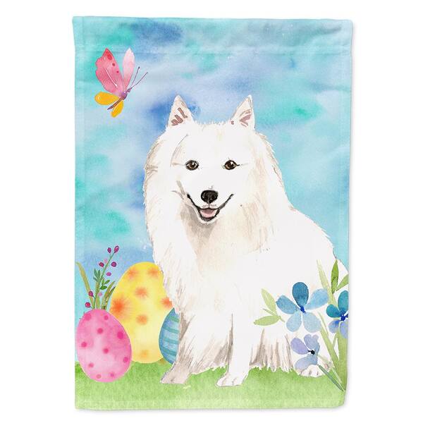 Caroline S Treasures 28 In X 40 In Polyester Easter Eggs Japanese Spitz Flag Canvas House Size 2 Sided Heavyweight Ck1912chf