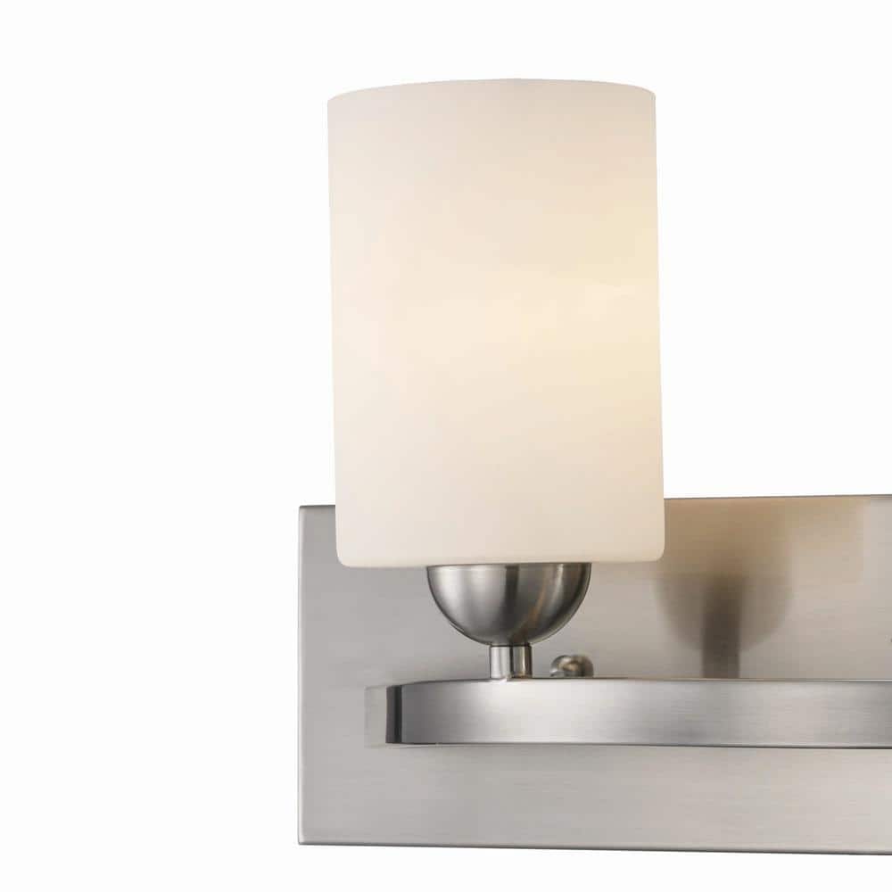 Moonlight Brushed Nickel Frosted Glass Vanity Light