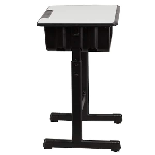 Flash Furniture Adjustable Height Student Desk and Chair with Black  Pedestal Frame