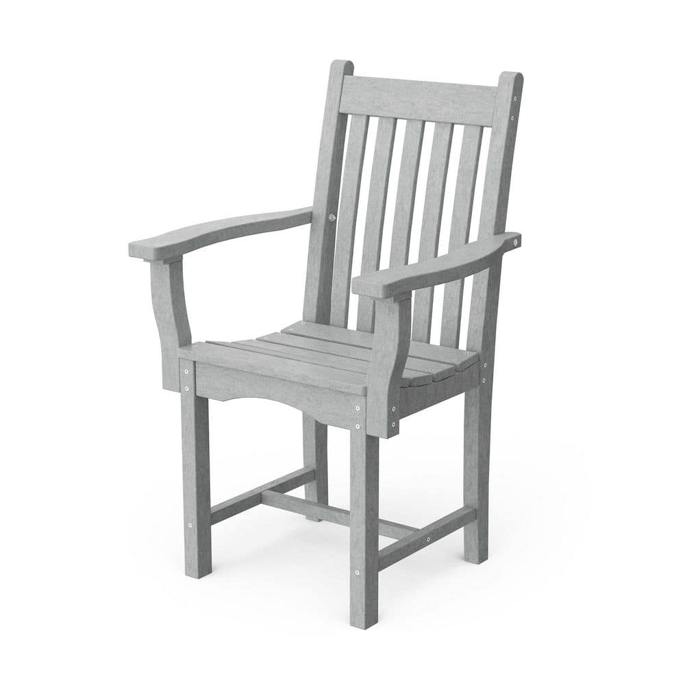 Classic Light Gray HDPE Plastic Outdoor Dining Arm Chair price history on PriceWatchPro