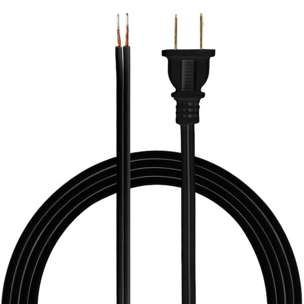 GE 8 ft. Replacement Cord Set with Polarized Plug on 1-End, Black