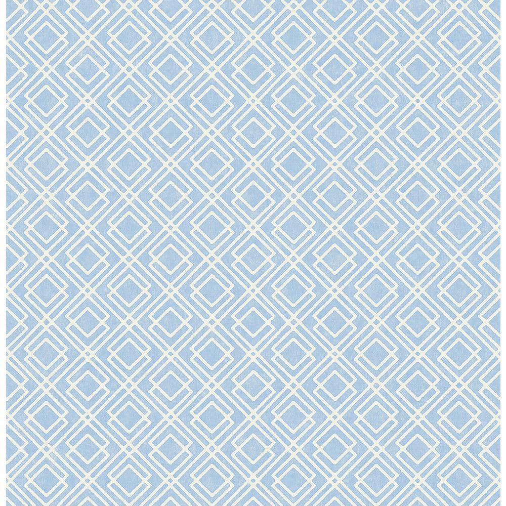 Wallpaper Royal Indigo Blue Silver Diamond Geometric - Blue