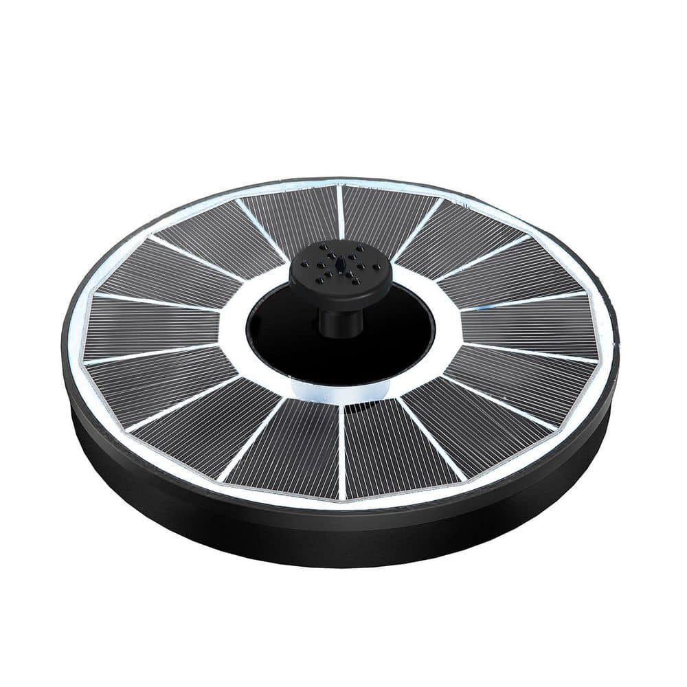 Phewnyzo 3.5W Glass Panel Black Solar Bird Bath Water Fountain