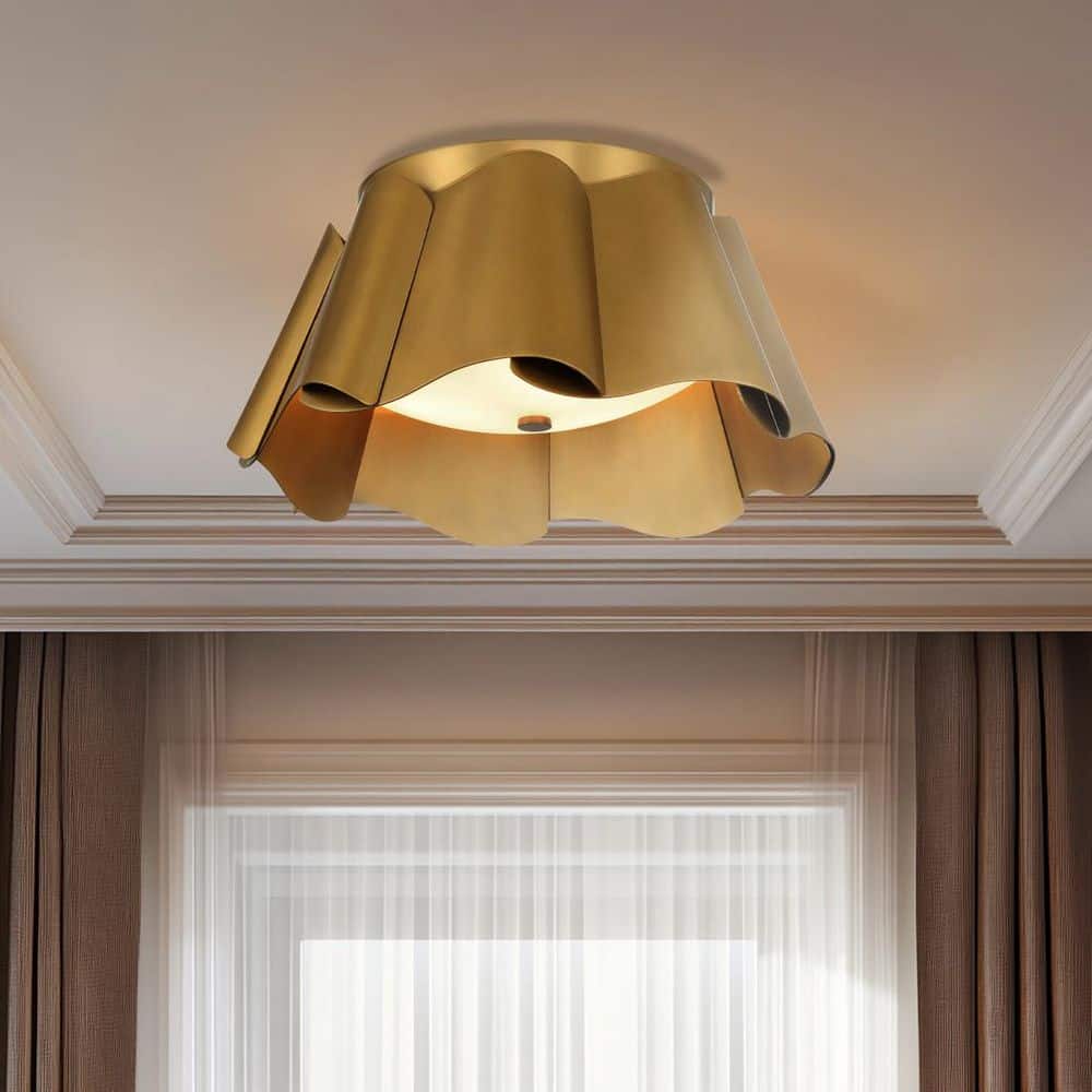 Minka Lavery Waveform 14 in. 3-Light Legacy Brass Contemporary